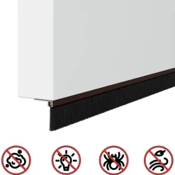 vidaXL Materiales De Construcción-Sellos de cepillo para puertas autoadhesivos 2 pcs Marrón