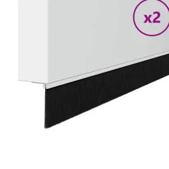vidaXL Materiales De Construcción-Sellos de cepillo de puerta atornillables 2 pcs 100 cm