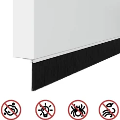 vidaXL Materiales De Construcción-Sellos de cepillo de puerta atornillables 2 pcs 100 cm