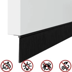 vidaXL Sellos de cepillo para puertas autoadhesivos 2 pcs 100 cm Negro Best