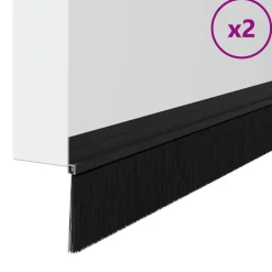 vidaXL Materiales De Construcción-Sellos de cepillo para puertas autoadhesivos 2 pcs 100 cm