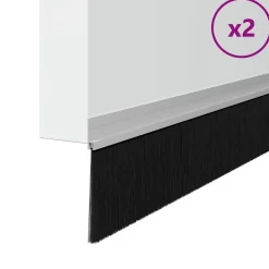 vidaXL Materiales De Construcción-Sellos de cepillo para puertas autoadhesivos 2 pcs