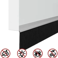 vidaXL Materiales De Construcción-Sellos de cepillo para puertas autoadhesivos 2 pcs
