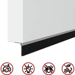 vidaXL Sellos de cepillo para puertas autoadhesivos 2 pcs Plateado Sale