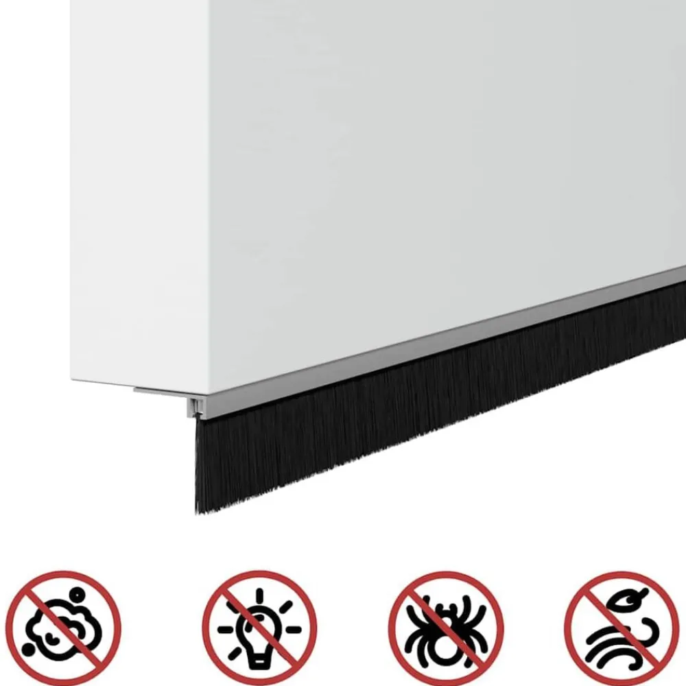 vidaXL Sellos de cepillo para puertas autoadhesivos 2 pcs Plateado Sale