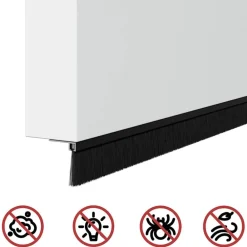 vidaXL Sellos de cepillo para puertas autoadhesivos 2 pcs 100 cm Negro Best
