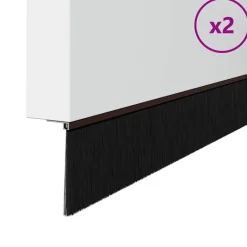 vidaXL Materiales De Construcción-Sellos de cepillo de puerta atornillables 2 pcs Marrón 100 cm