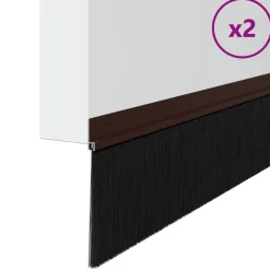 vidaXL Sellos de cepillo para puertas autoadhesivos 2 pcs Marrón Marr&oacute;n Best