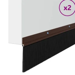 vidaXL Sellos de cepillo de puerta atornillables 2 pcs Marrón 100 cm Marrón Clearance