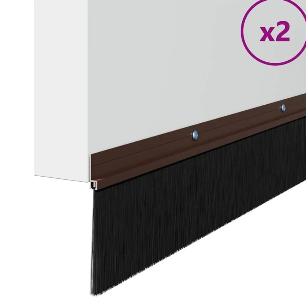 vidaXL Sellos de cepillo de puerta atornillables 2 pcs Marrón 100 cm Marrón Clearance