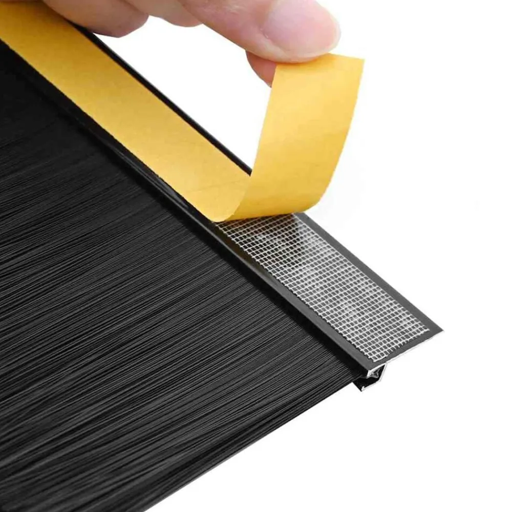 vidaXL Materiales De Construcción-Sellos de cepillo para puertas autoadhesivos 2 pcs 100 cm