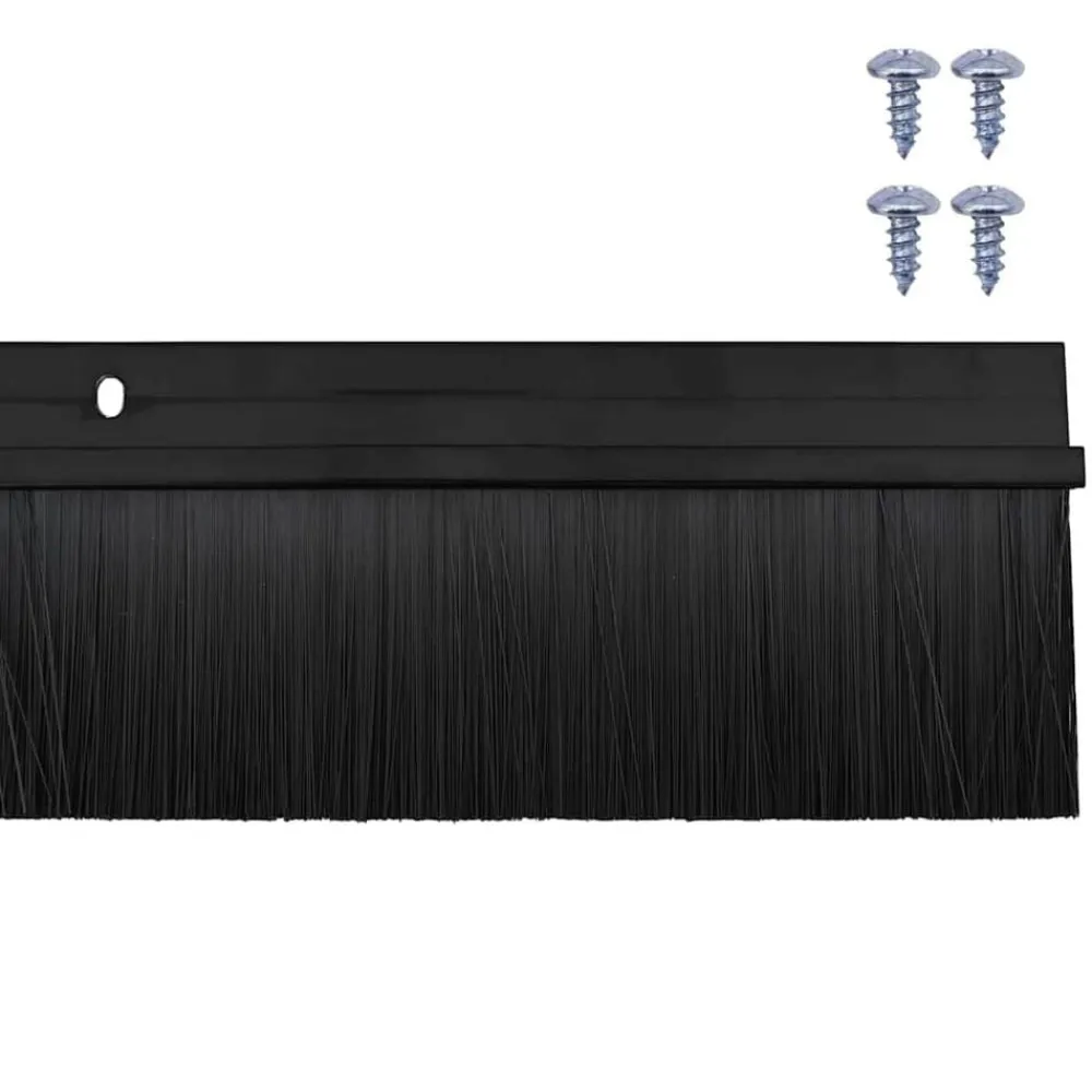 vidaXL Sellos de cepillo de puerta atornillables 2 pcs 100 cm Negro