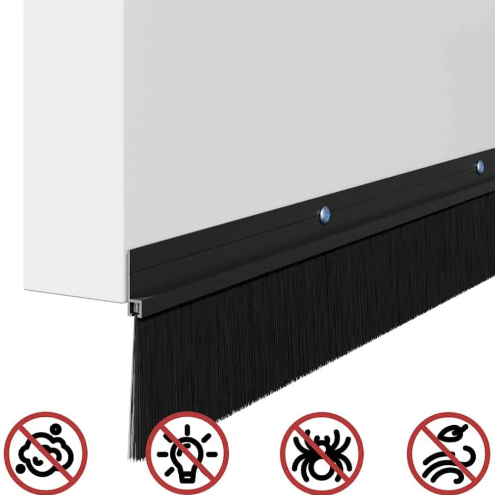 vidaXL Sellos de cepillo de puerta atornillables 2 pcs 100 cm Negro