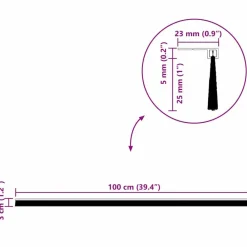 vidaXL Materiales De Construcción-Sellos de cepillo para puertas autoadhesivos 2 pcs 100 cm