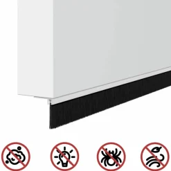 vidaXL Materiales De Construcción-Sellos de cepillo para puertas autoadhesivos 2 pcs 100 cm