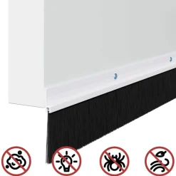 vidaXL Sellos de cepillo de puerta atornillables 2 pcs 100 cm White Outlet