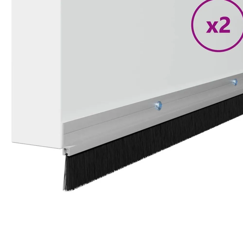 vidaXL Materiales De Construcción-Sellos de cepillo de puerta atornillables 2 pcs 100 cm
