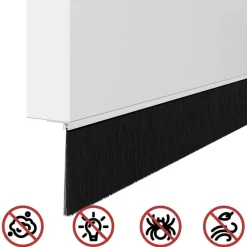 vidaXL Materiales De Construcción-Sellos de cepillo de puerta atornillables 2 pcs 100 cm