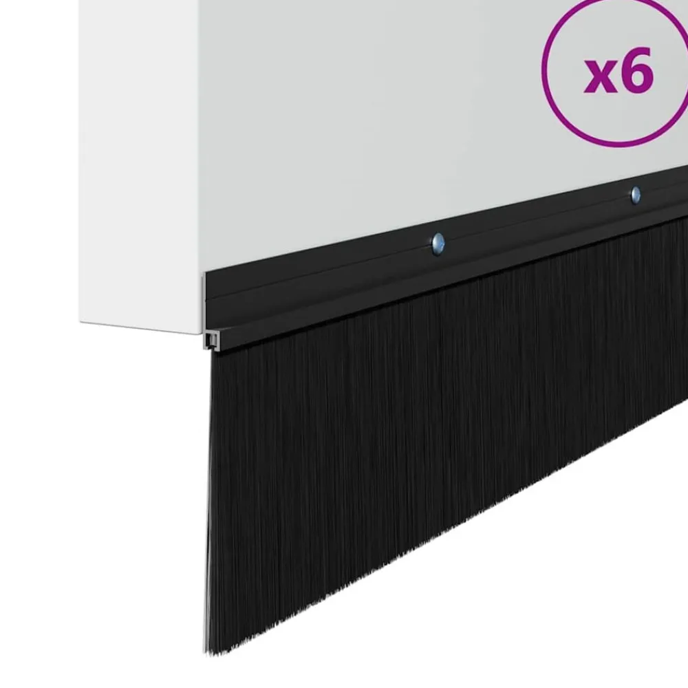vidaXL Sellos de cepillo de puerta atornillables 6 pcs 100 cm Negro Online