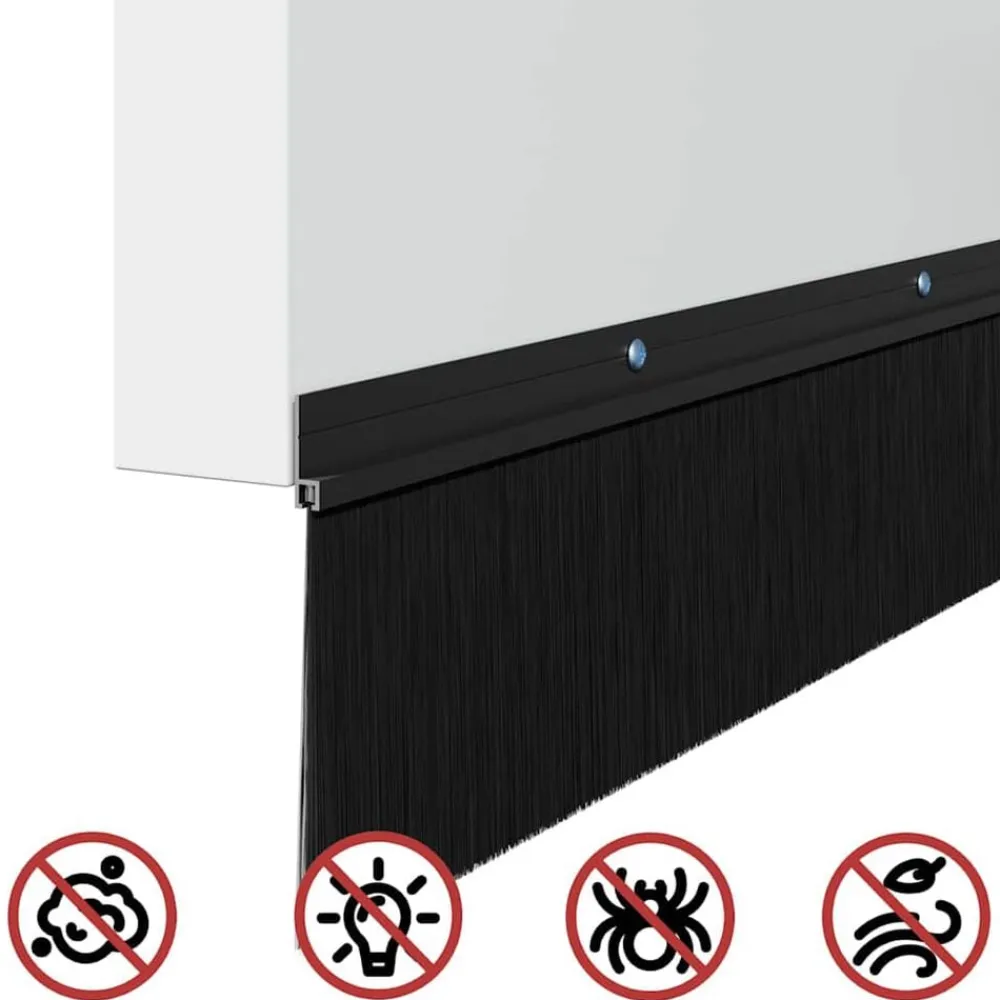 vidaXL Sellos de cepillo de puerta atornillables 6 pcs 100 cm Negro Online