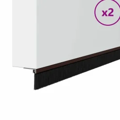 vidaXL Sellos de cepillo de puerta atornillables 2 pcs Marrón 100 cm Marr&oacute;n Outlet