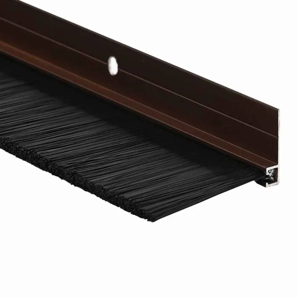 vidaXL Sellos de cepillo de puerta atornillables 2 pcs Marrón 100 cm Marrón Outlet
