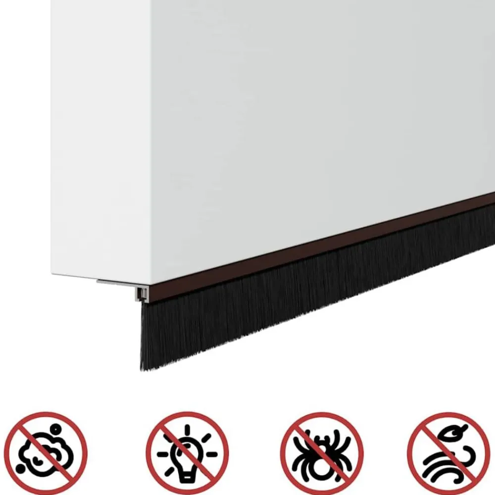vidaXL Sellos de cepillo de puerta atornillables 2 pcs Marrón 100 cm Marrón Outlet