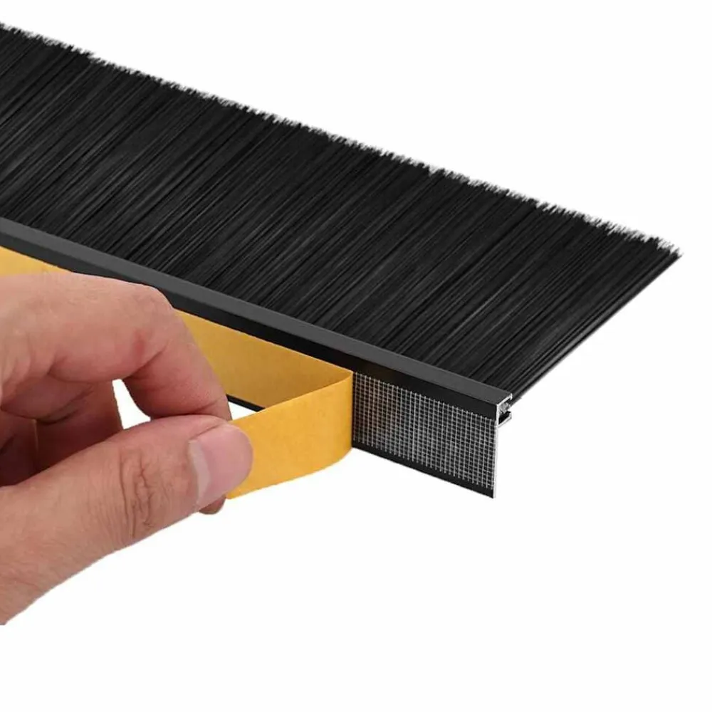 vidaXL Sellos de cepillo para puertas autoadhesivos 2 pcs 100 cm Negro Clearance