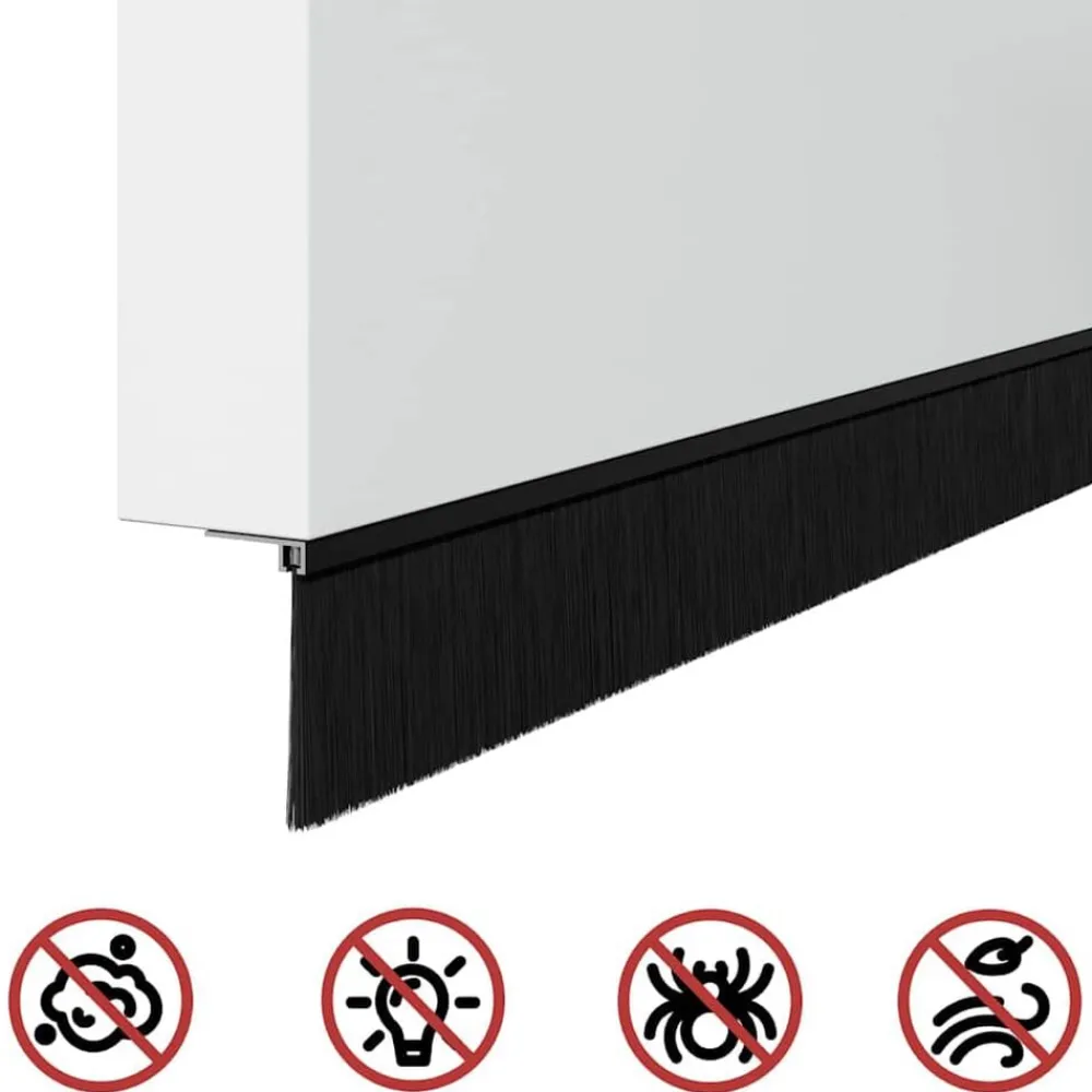 vidaXL Sellos de cepillo para puertas autoadhesivos 2 pcs 100 cm Negro Clearance