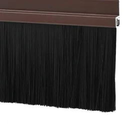 vidaXL Materiales De Construcción-Sellos de cepillo para puertas autoadhesivos 2 pcs Marrón