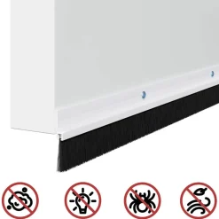 vidaXL Materiales De Construcción-Sellos de cepillo de puerta atornillables 2 pcs 100 cm