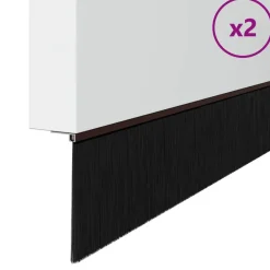 vidaXL Sellos de cepillo para puertas autoadhesivos 2 pcs Marrón Marrón Discount