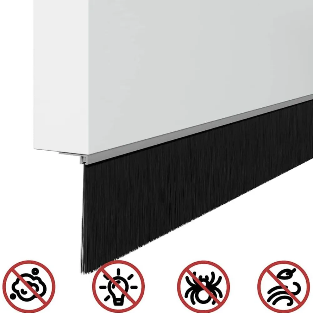 vidaXL Materiales De Construcción-Sellos de cepillo de puerta atornillables 2 pcs 100 cm