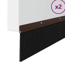vidaXL Sellos de cepillo de puerta atornillables 2 pcs Marrón 100 cm Marrón Discount
