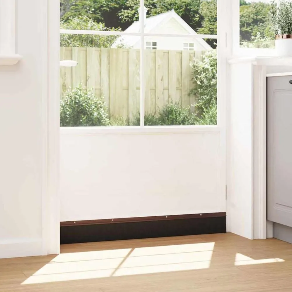 vidaXL Sellos de cepillo de puerta atornillables 2 pcs Marrón 100 cm Marrón Discount