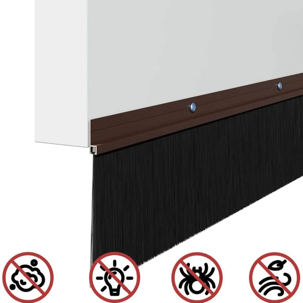 vidaXL Sellos de cepillo de puerta atornillables 2 pcs Marrón 100 cm Marrón Discount
