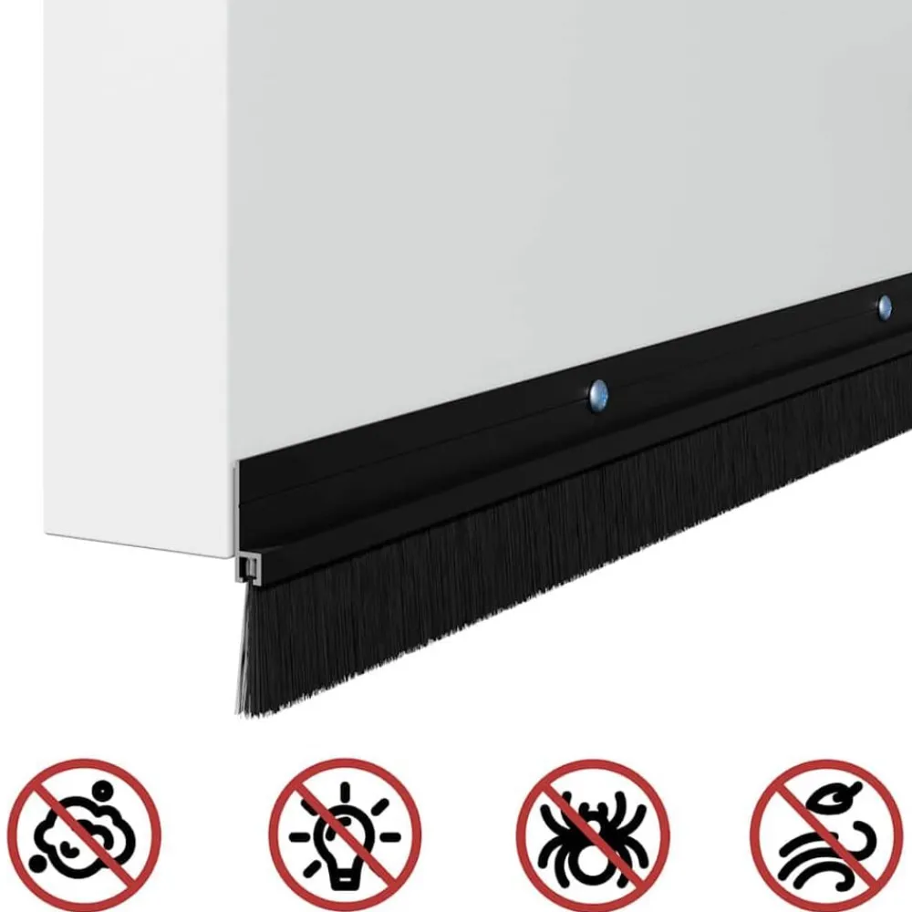 vidaXL Sellos de cepillo de puerta atornillables 2 pcs 100 cm Negro Outlet
