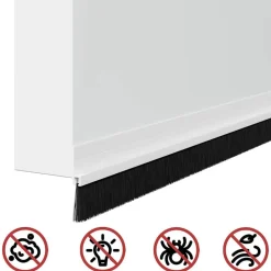 vidaXL Sellos de cepillo para puertas autoadhesivos 2 pcs 100 cm White Clearance