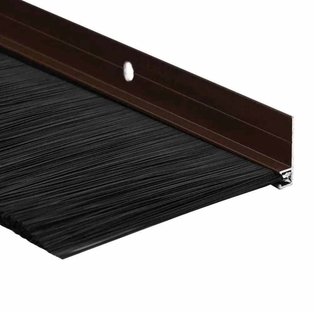 vidaXL Sellos de cepillo de puerta atornillables 2 pcs Marrón 100 cm Marrón Online