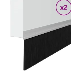 vidaXL Sellos de cepillo para puertas autoadhesivos 2 pcs Plateado Sale