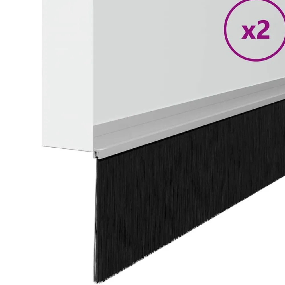 vidaXL Sellos de cepillo para puertas autoadhesivos 2 pcs Plateado Sale
