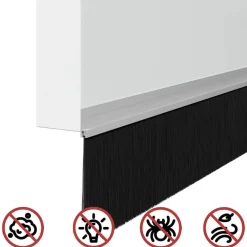 vidaXL Sellos de cepillo para puertas autoadhesivos 2 pcs Plateado Sale