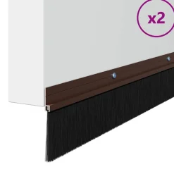vidaXL Sellos de cepillo de puerta atornillables 2 pcs Marrón 100 cm Marr&oacute;n Sale