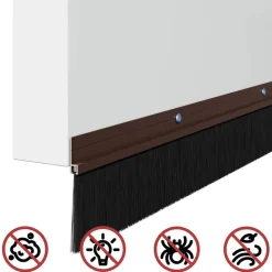 vidaXL Sellos de cepillo de puerta atornillables 2 pcs Marrón 100 cm Marr&oacute;n Sale