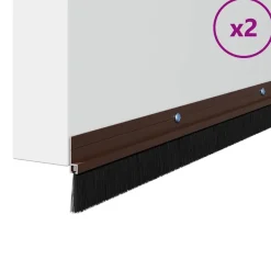 vidaXL Sellos de cepillo de puerta atornillables 2 pcs Marrón 100 cm Marr&oacute;n Sale