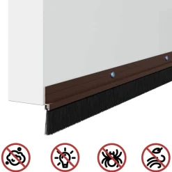vidaXL Sellos de cepillo de puerta atornillables 2 pcs Marrón 100 cm Marr&oacute;n Sale