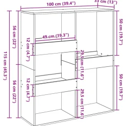 vidaXL Estanterías-Separador de ambientes madera envejecida 100x33x115 cm