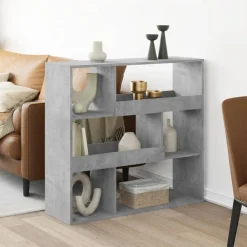 vidaXL Separador de ambientes madera gris hormigón 100x33x94,5 cm Gris hormig&oacute;n Sale