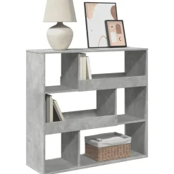 vidaXL Separador de ambientes madera gris hormigón 100x33x94,5 cm Gris hormig&oacute;n Sale