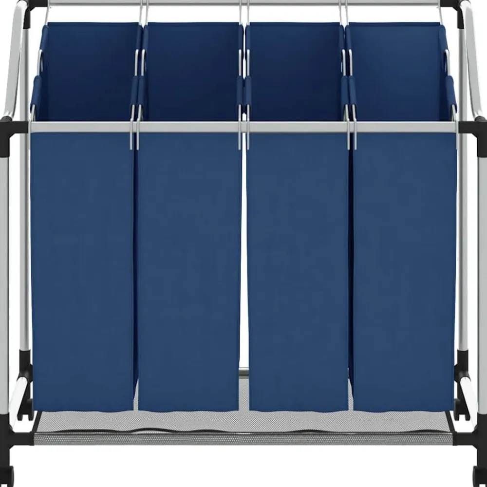 vidaXL Separador de colada con 4 bolsas acero Azul Outlet